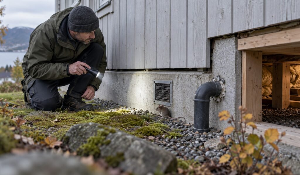 De oversette inngangene for mus i boligen